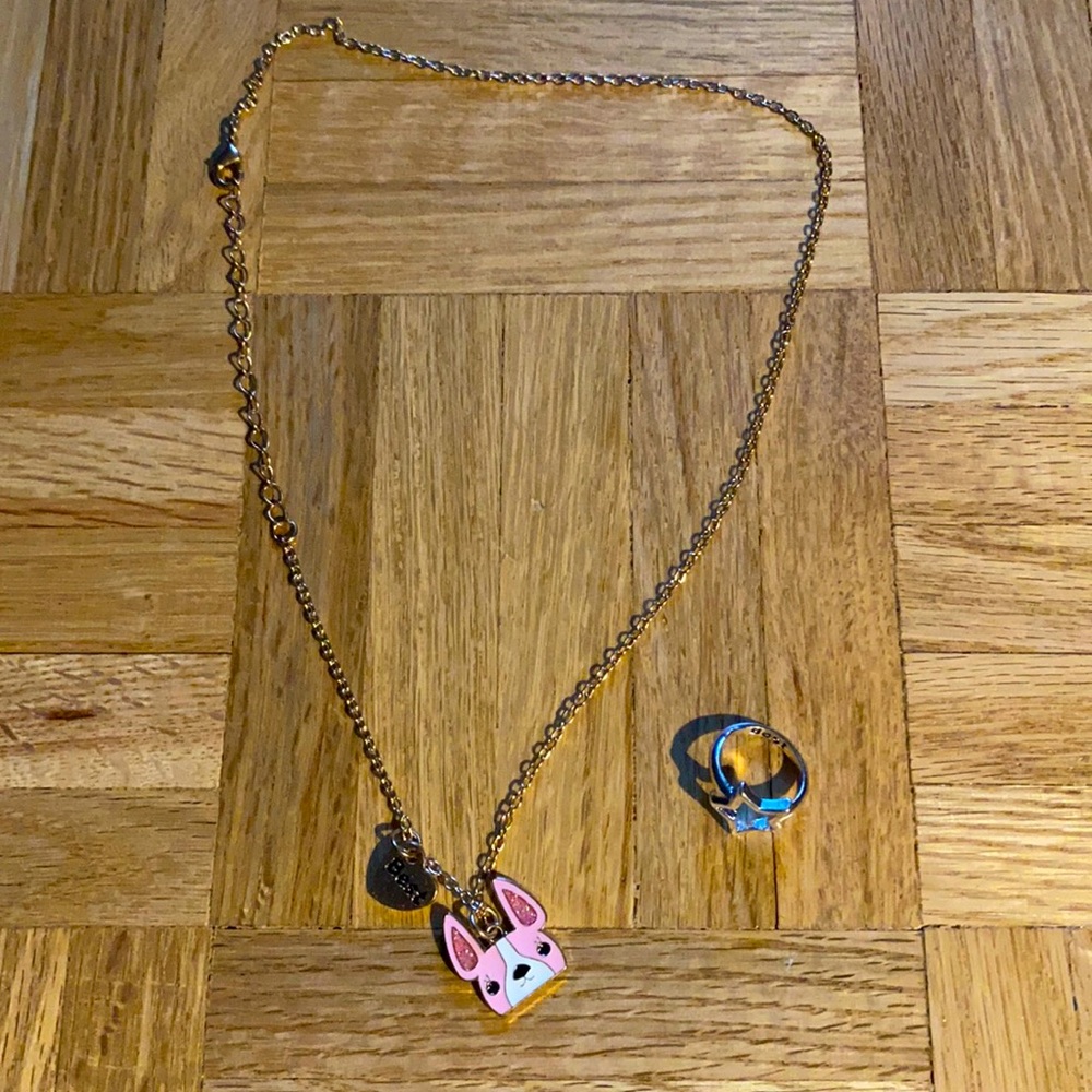 Ring and necklace.